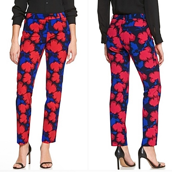 Banana Republic Ryan FloralPrint Slim Pants size 2 - Picture 1 of 7